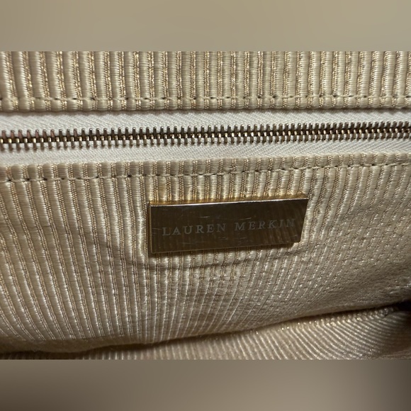 LAUREN MERKIN BLACK SNAKESKIN EMBOSSED LEATHER CLUTCH - Picture 8 of 14